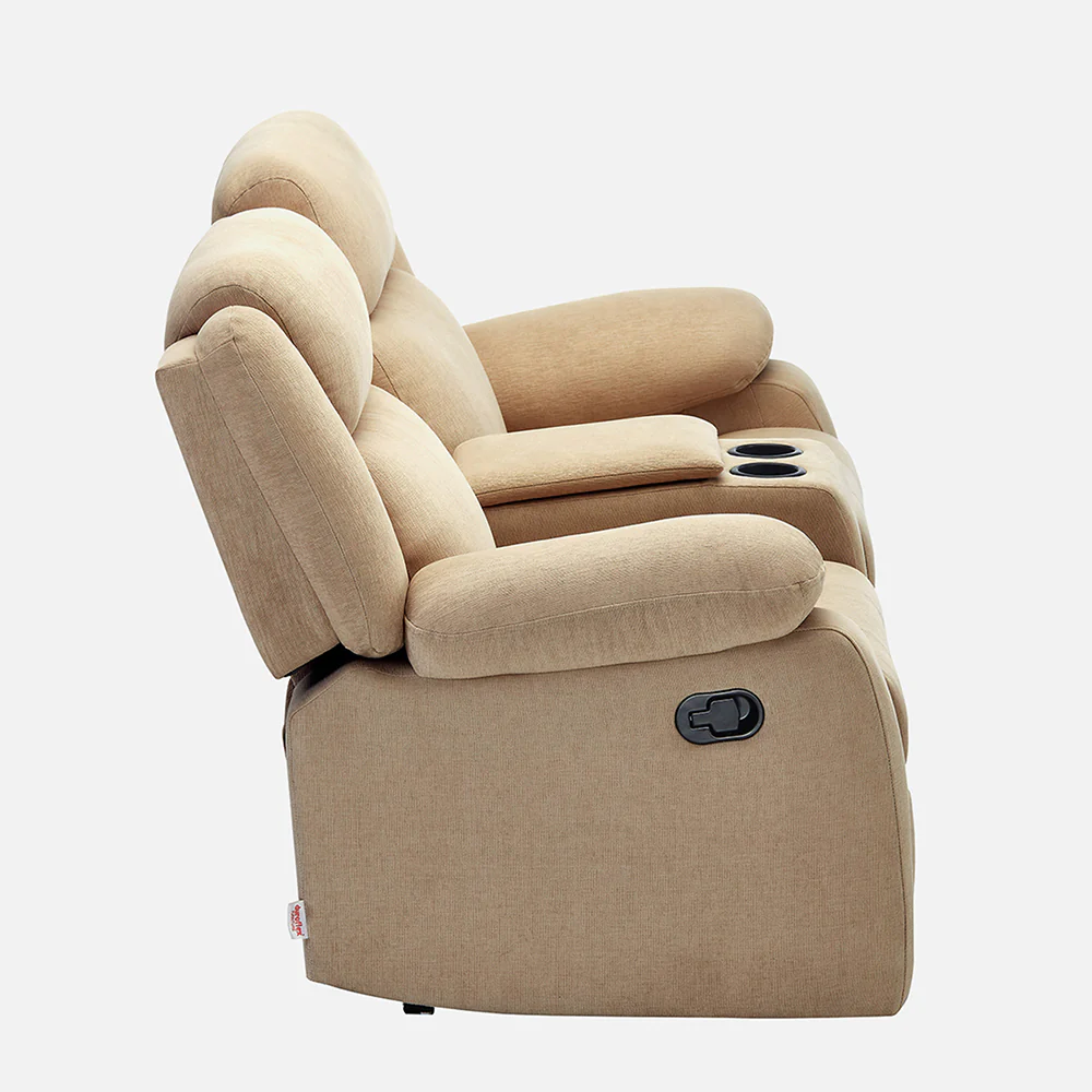 Avalon Twin Iconic Beige Fabric Recliner 2 Seater - Image 11