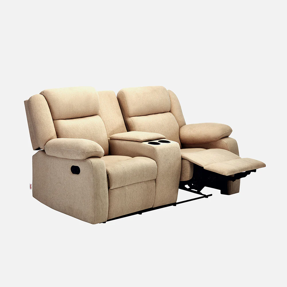 Avalon Twin Iconic Beige Fabric Recliner 2 Seater - Image 5