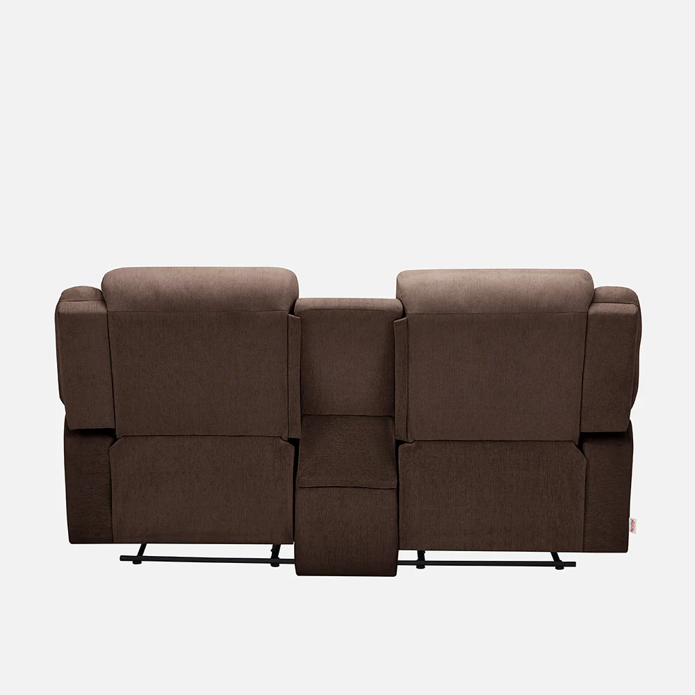 Avalon Twin Saddle Brown Fabric Recliner 2 Seater - Image 12