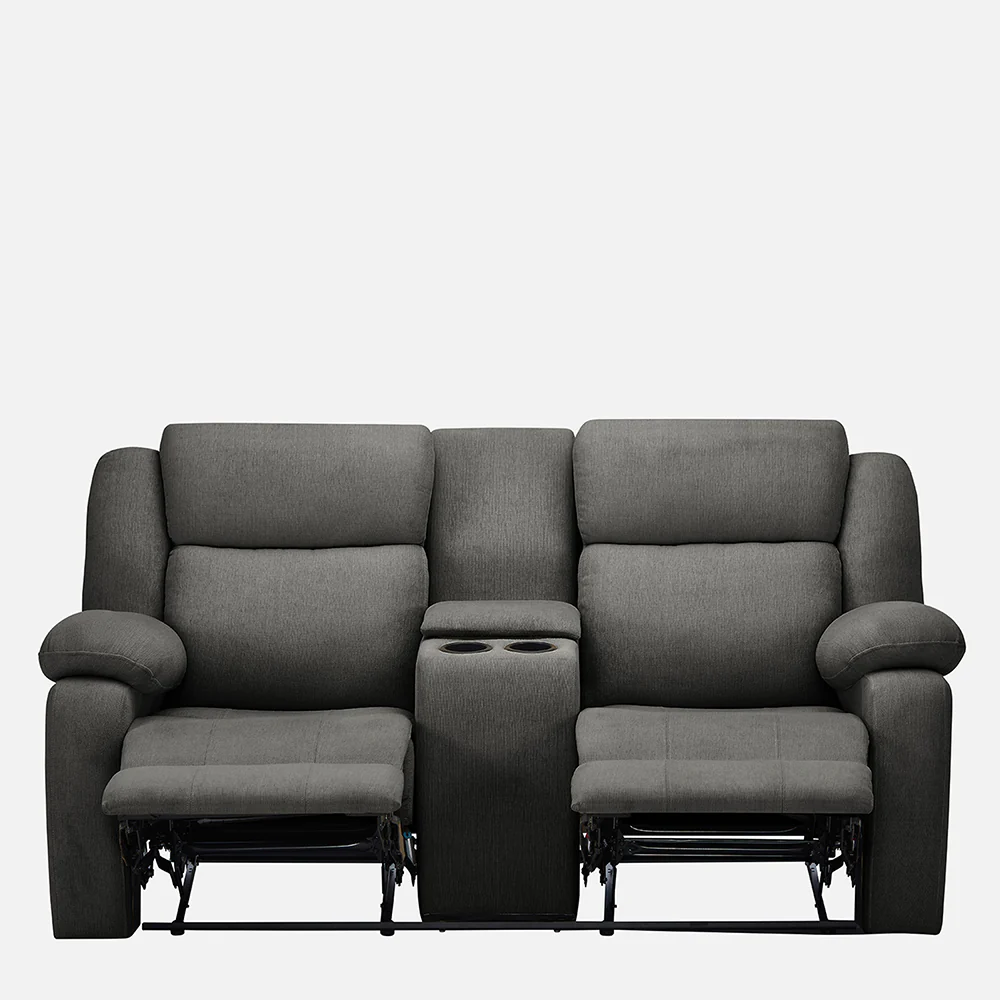 Avalon Twin Graphite Grey Fabric Recliner 2 Seater - Image 3