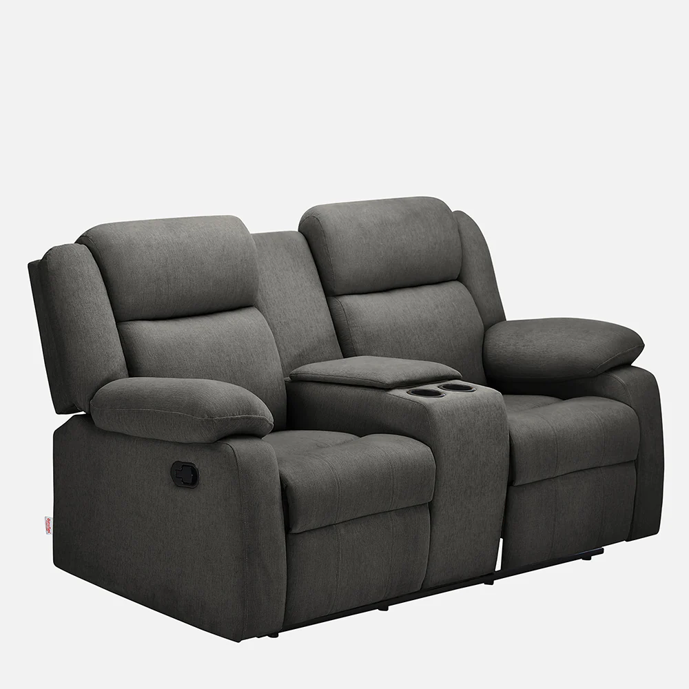 Avalon Twin Graphite Grey Fabric Recliner 2 Seater - Image 4