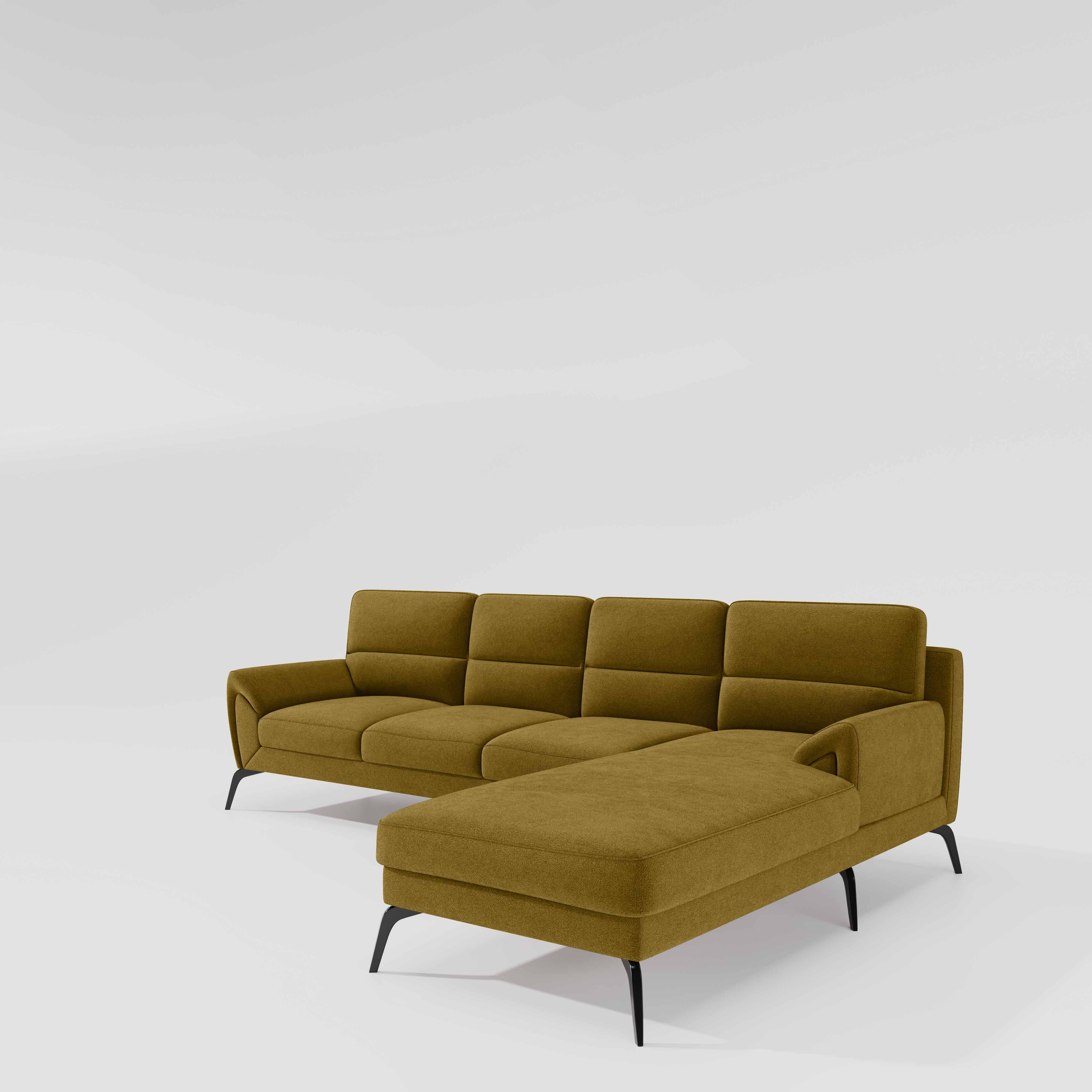 Octave 3 Seater with RH Lounger Water & Stain Repellent Fabric - Honey - Image 4