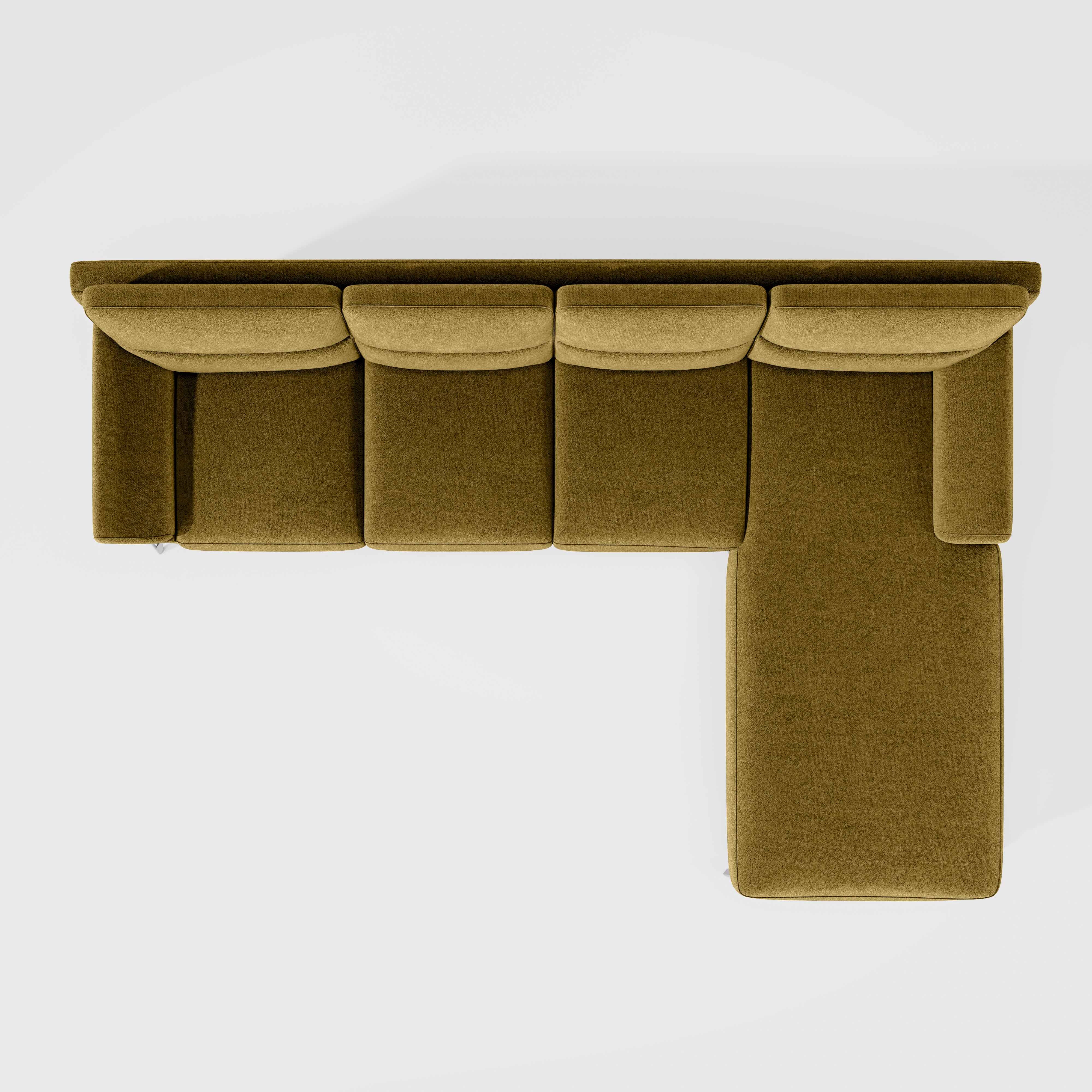 Octave 3 Seater with RH Lounger Water & Stain Repellent Fabric - Honey - Image 6