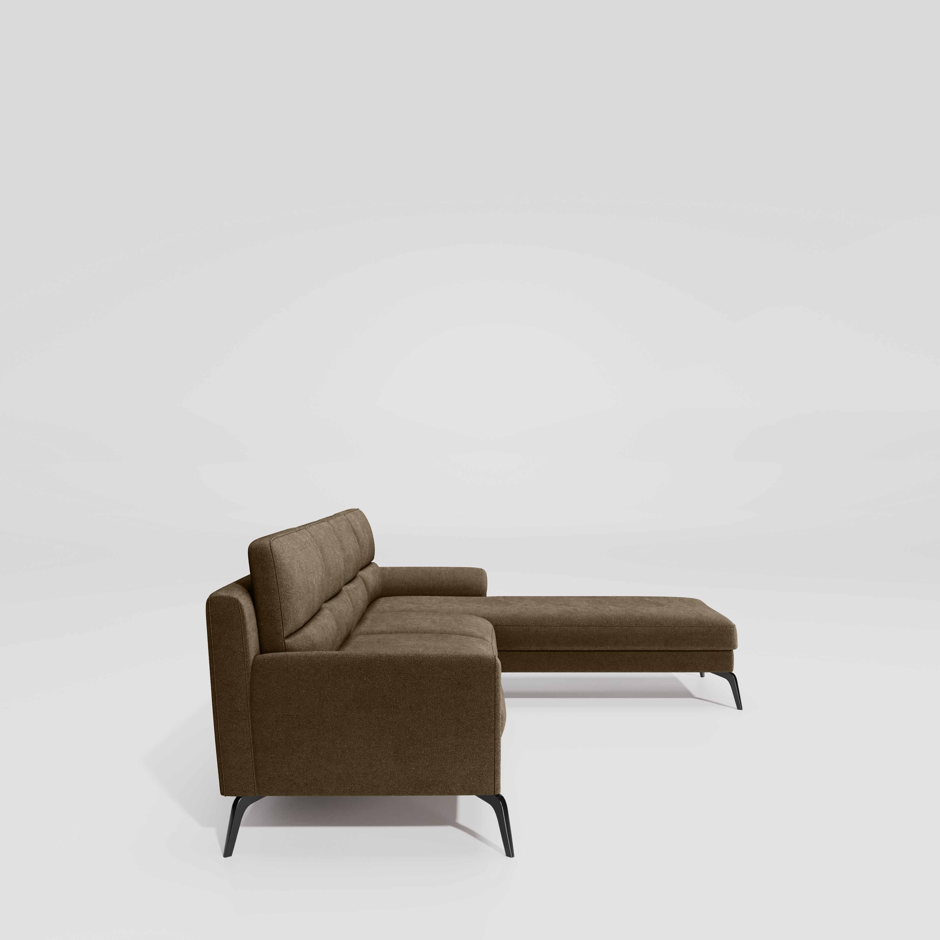 Octave 3 Seater with RH Lounger Water & Stain Repellent Fabric - Dark Earth - Image 5