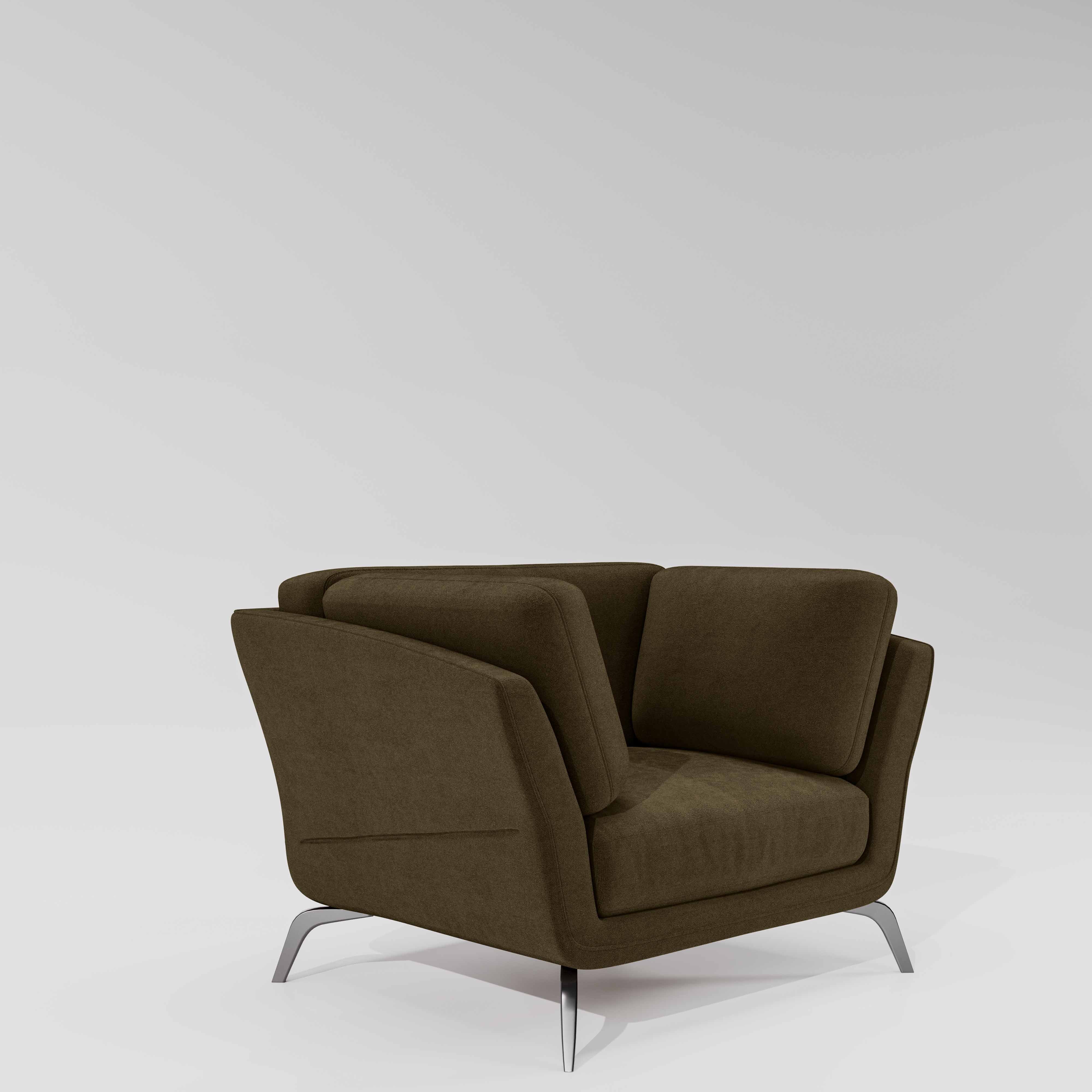 Symphony 1 Seater Water & Stain Repellent Fabric - Dark Earth - Image 3