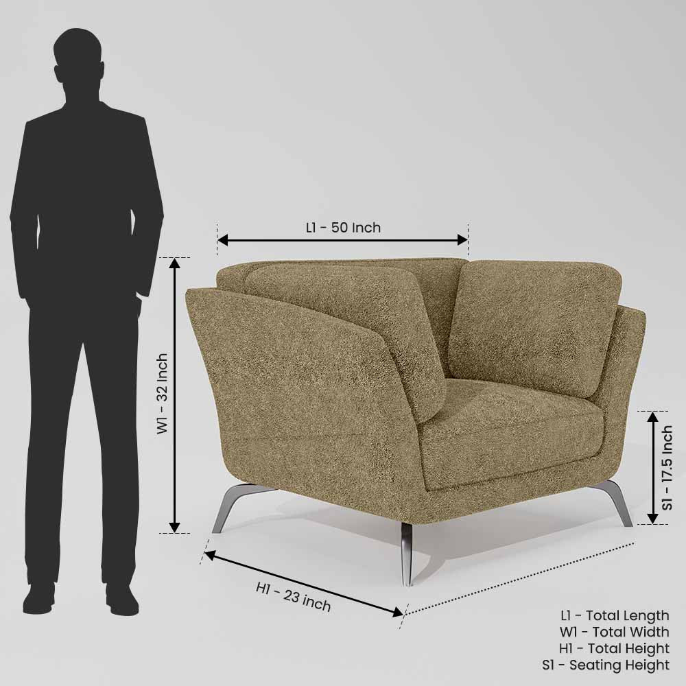 Symphony 1 Seater Boucle Fabric - Irish Cream - Image 7