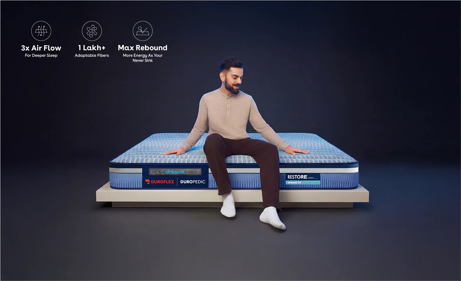 Duropedic Airboost 3.6 Mattress | 1 lakh+ adaptive fibres and ortho support - Image 5