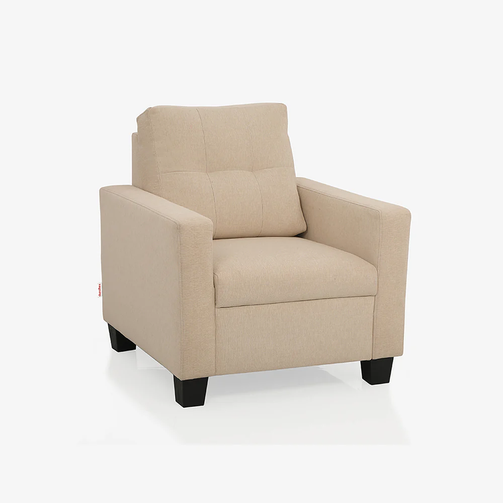 Ease Beige Fabric 1 seater sofa - Image 3