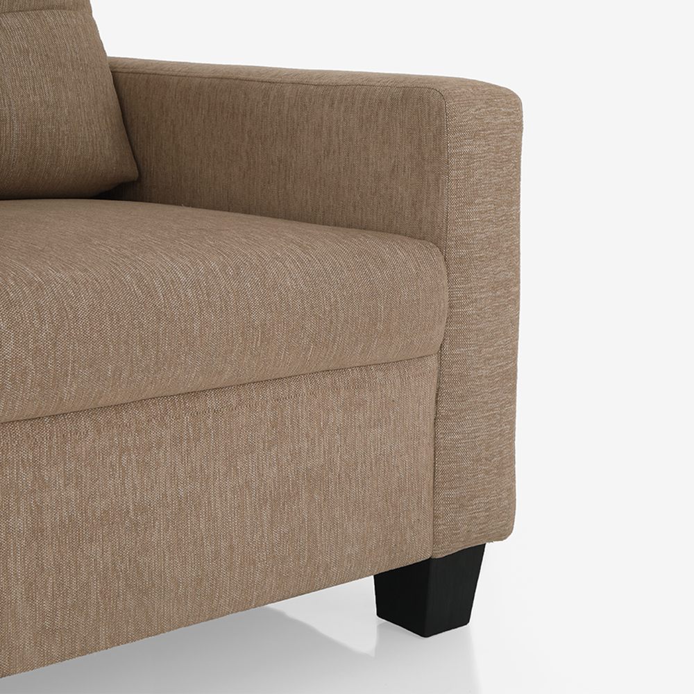 Ease Brown Fabric 3 Seater Sofa - Image 5