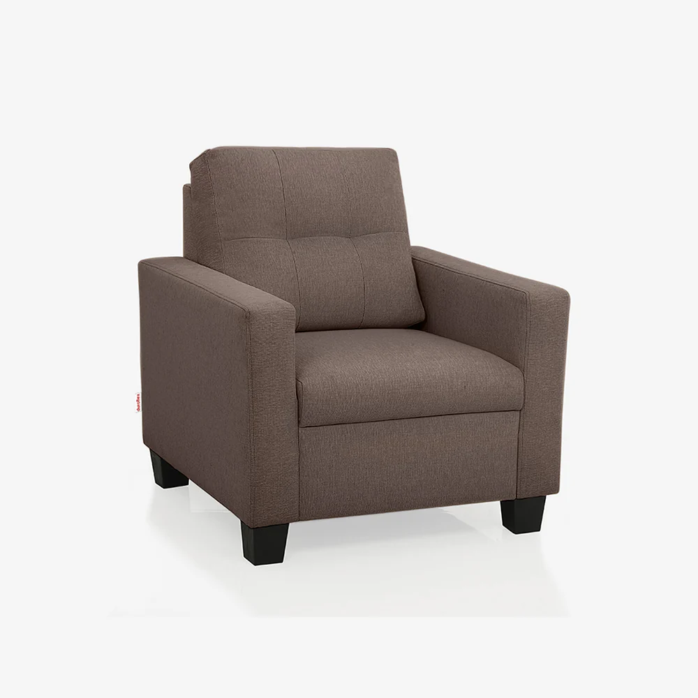 Ease Saddle Brown Fabric 1 seater sofa - Image 3
