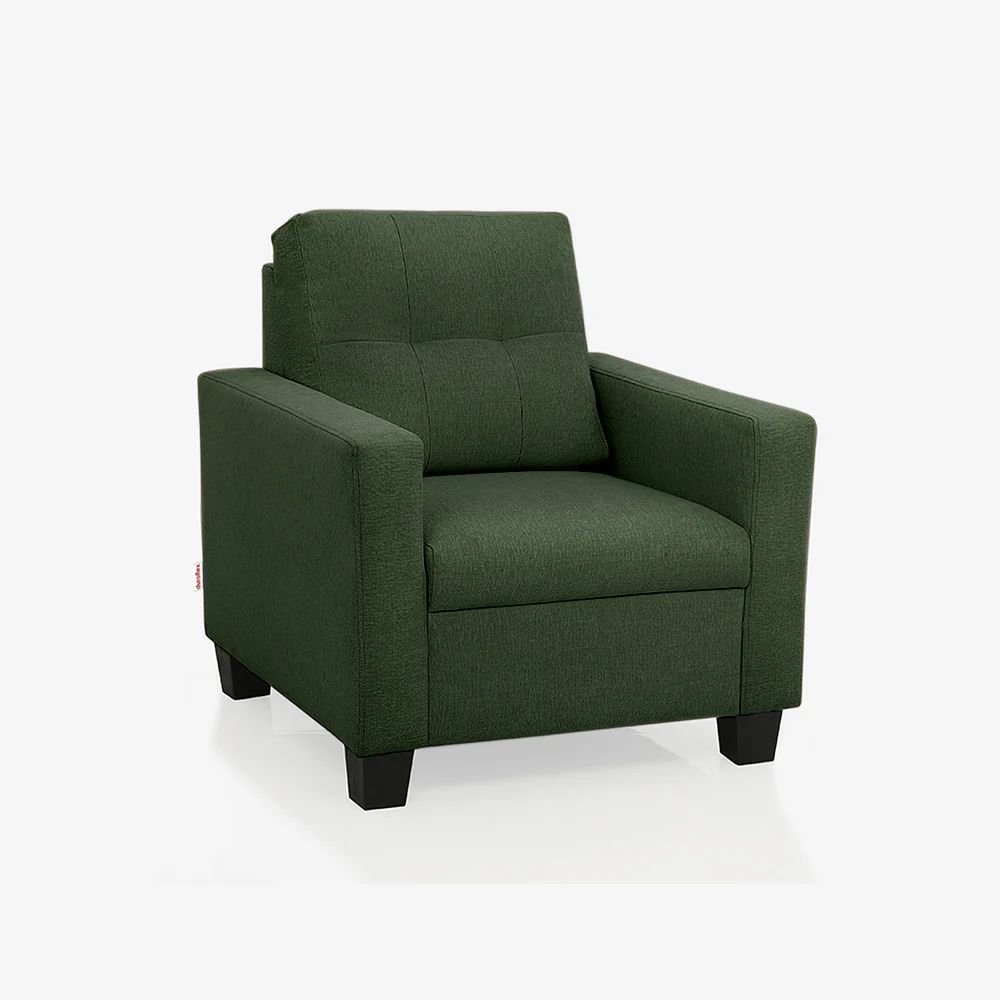 Ease Green Fabric 1 seater sofa - Image 3