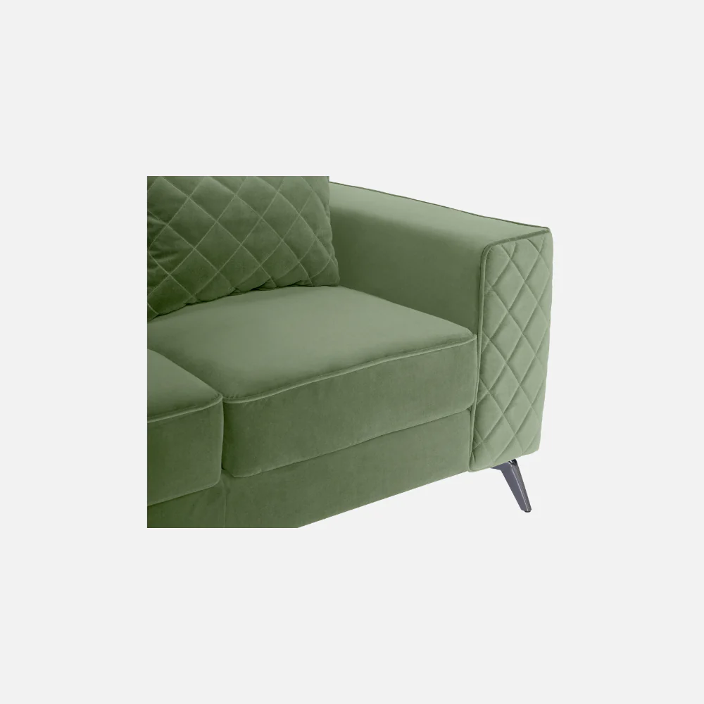 Eden Jade Green Fabric 2 Seater Sofa With Lounger - Image 6