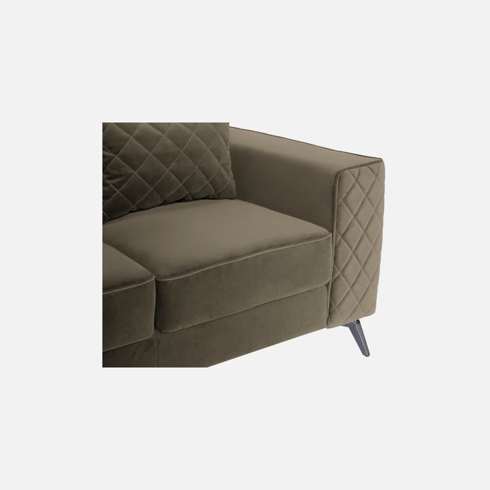 Eden Quartz Brown Fabric 2 Seater Sofa - Image 5