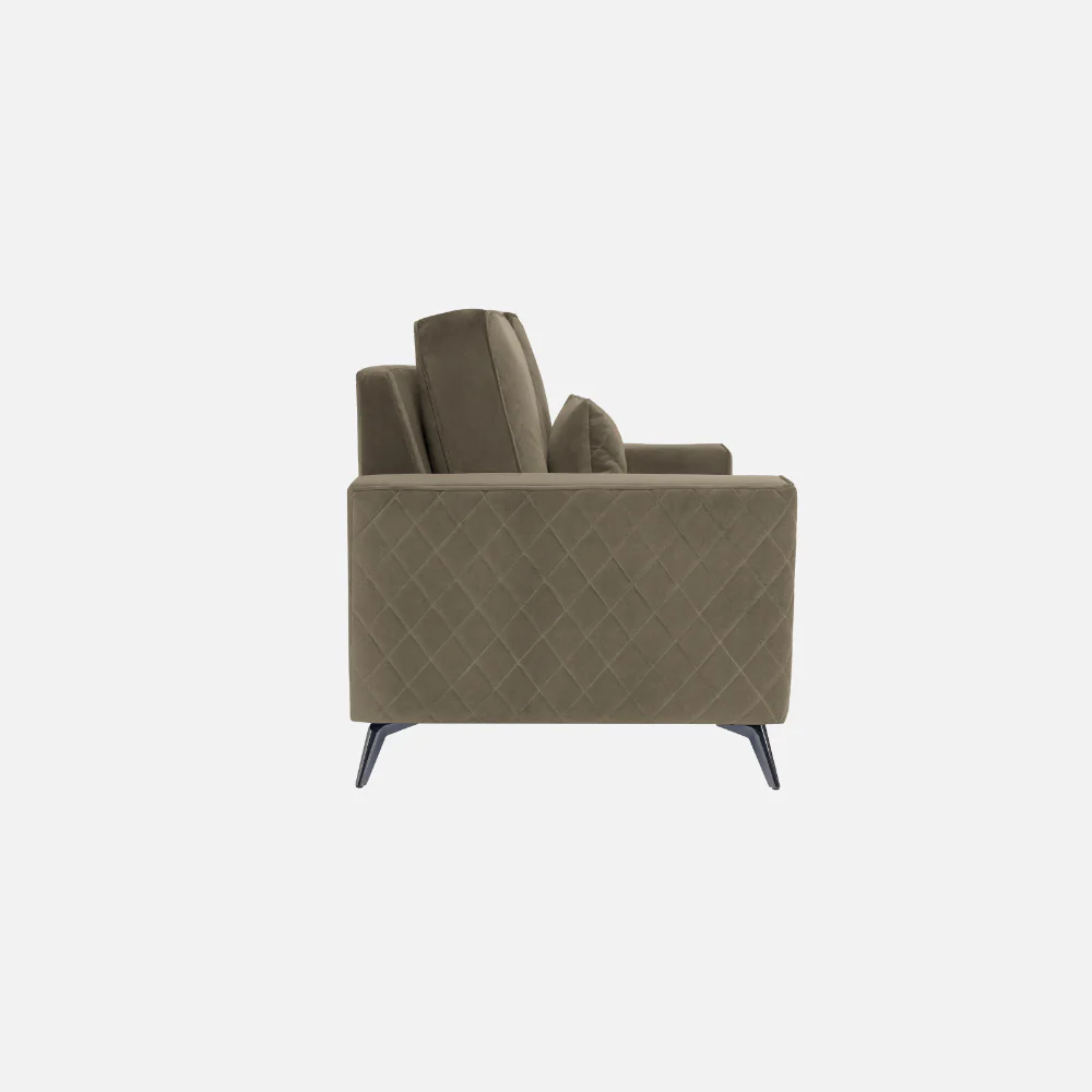 Eden Quartz Brown Fabric 2 Seater Sofa With Lounger - Image 9