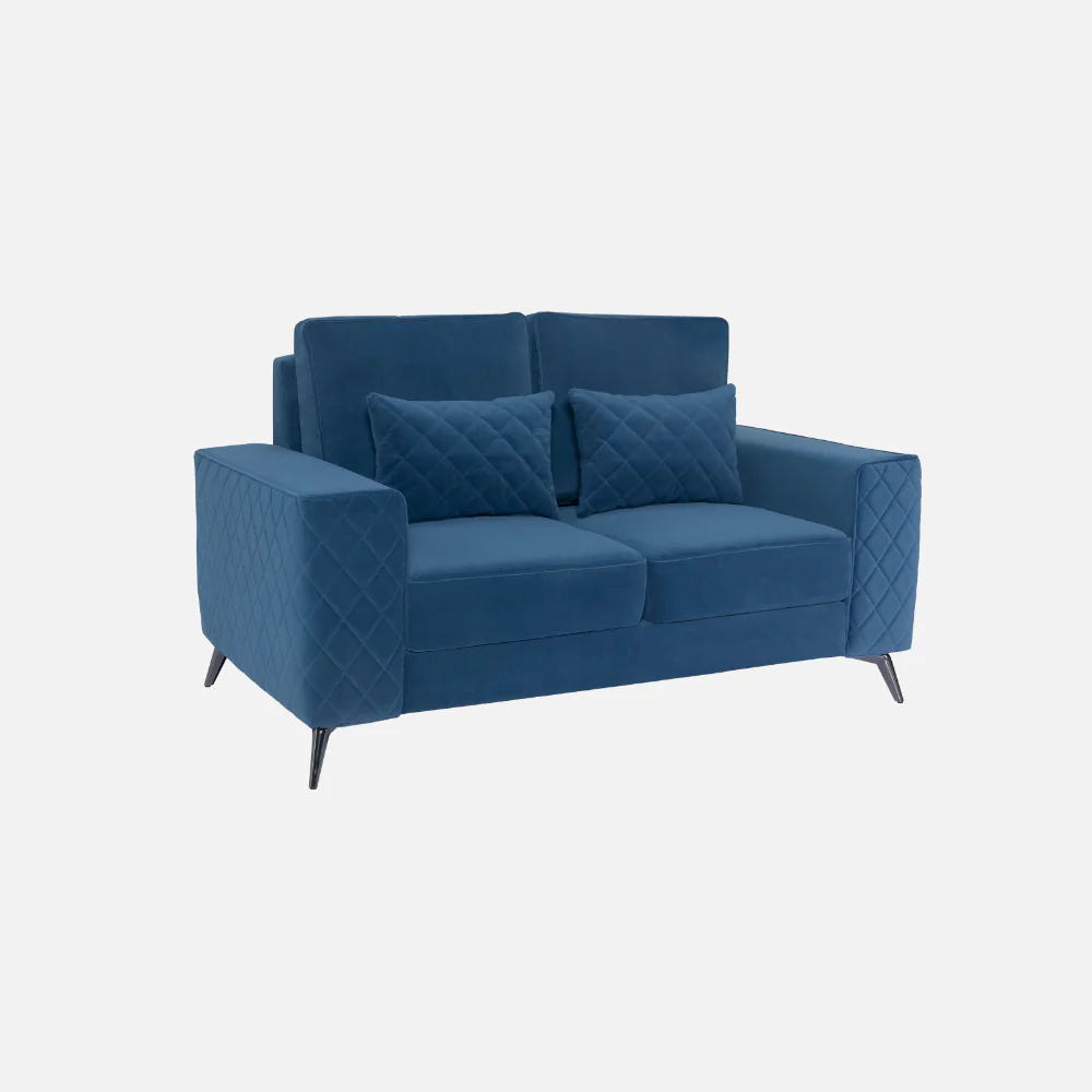 Eden Sapphire Blue Fabric 2 Seater Sofa - Image 3