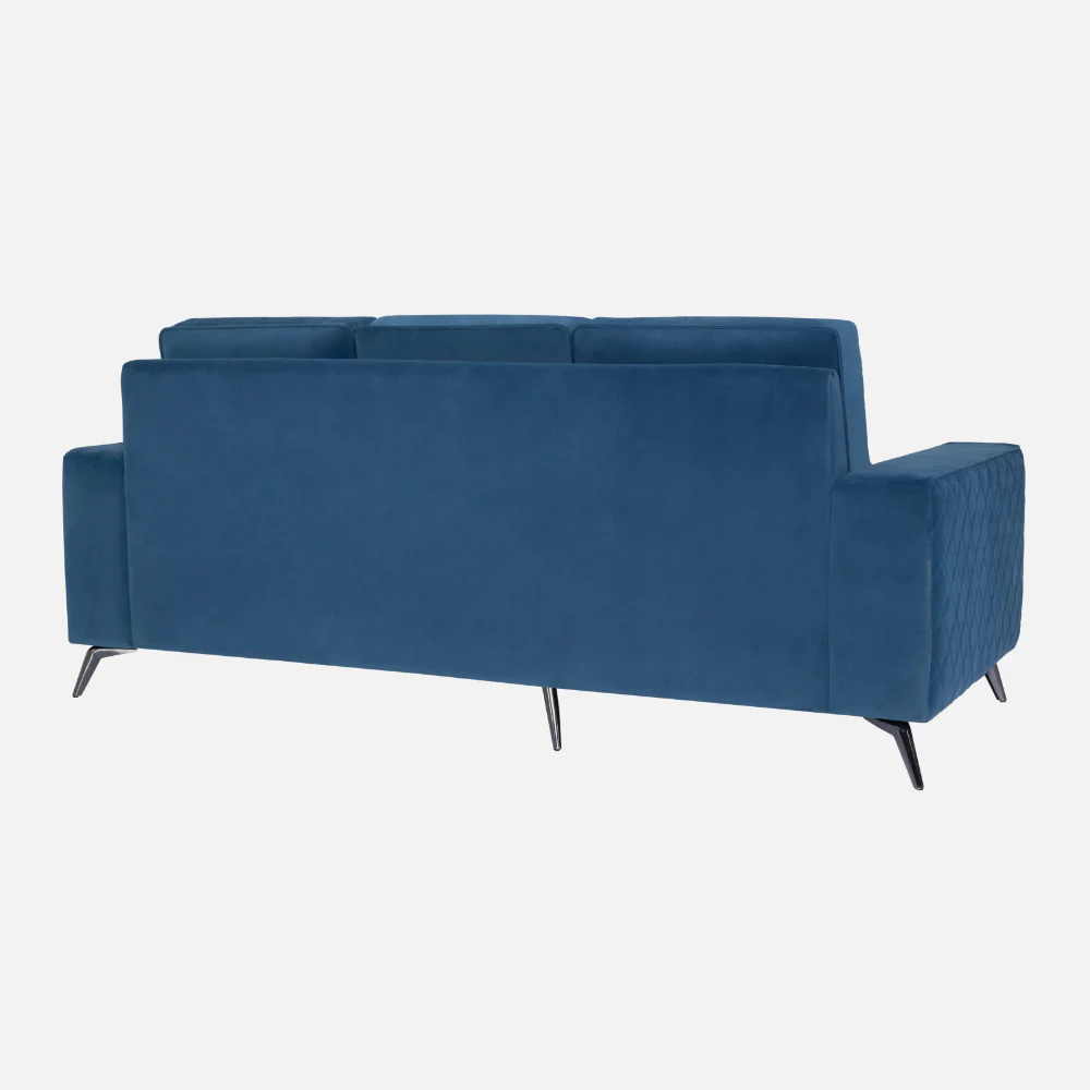 Eden Sapphire Blue Fabric 2 Seater Sofa With Lounger - Image 9