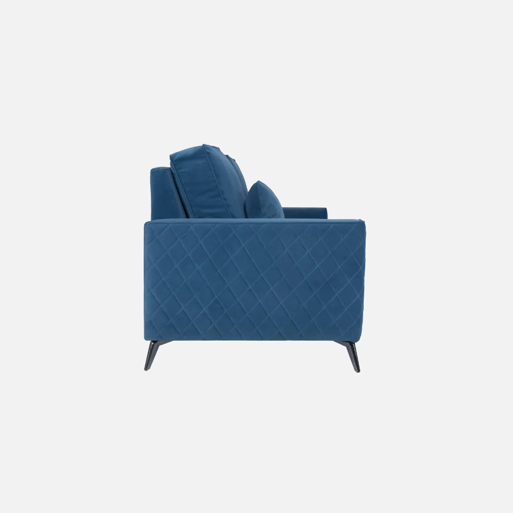 Eden Sapphire Blue Fabric 3 Seater Sofa With Lounger - Image 9