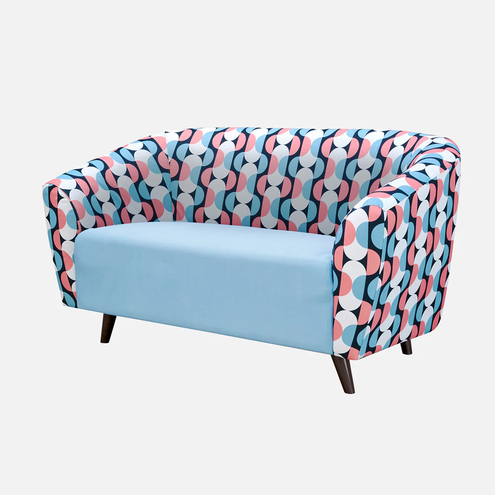 Meadow Light Cyan Interlace Loveseat - Image 3