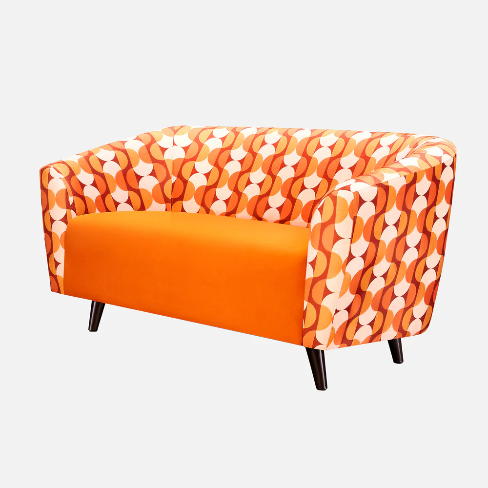 Meadow Tangerine Interlace Loveseat - Image 3