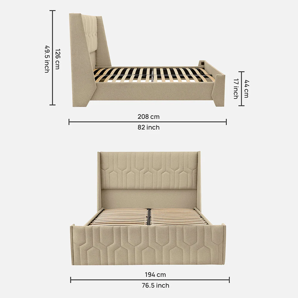 Wave Twin Adjustable Bed with Tranquil Brown ( Walnut Shell ) Upholstered Bed, Mattress, and 2 Fitted Bedsheets - Image 6