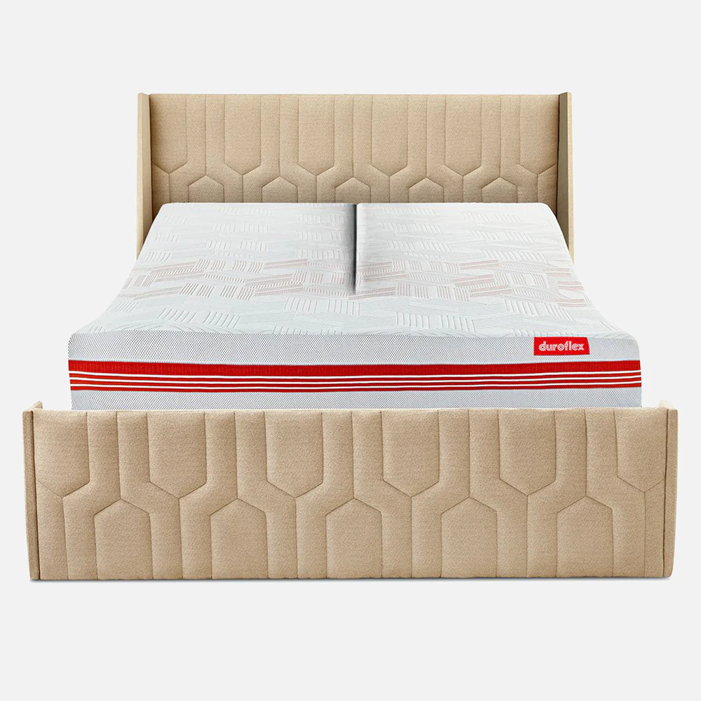 Wave Twin Adjustable Bed with Tranquil Brown ( Walnut Shell ) Upholstered Bed, Mattress, and 2 Fitted Bedsheets - Image 7